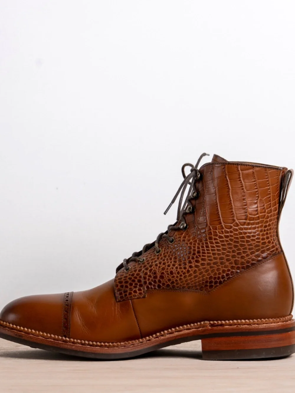 TAFT Irwin Boot Cognac Leather Cap Toe Boots Size 10